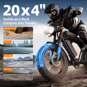 Vélo électrique X5 (UE) avec moteur de moyeu arrière, batterie au lithium 48V, pneus larges 20x4.0, moteur sans balais, étanche, léger, 3 vitesses NFC, offre une puissance optimale - Product Image 5