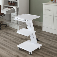 Chariot dentaire mobile simple et durable à trois niveaux, meuble de rangement pour salon de beauté avec prise, chariot à outils spécial pour clinique