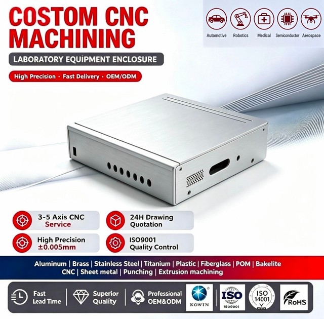 Custom 6061 Aluminum Compact Laboratory Instrument Chassis CNC Machined Electronic Equipment Enclosure for Research Test Modules