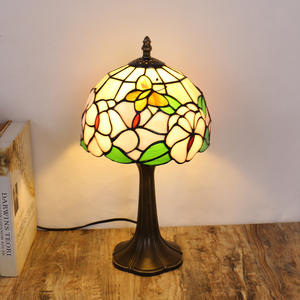European Retro Style Table Lamp Creative <b>Art</b> Butterfly Design Ac Power Bedside & Office Decor Stained Glass & Resin <b>Body</b> - Product Image 2