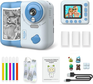 V19 Kids Instant <b>Print</b> <b>Camera</b> Thermal Inkless Photo <b>Camera</b> 1080P Video Kids <b>Camera</b> with 2.4 inch Screen for Boys and Girls - Product Image 1