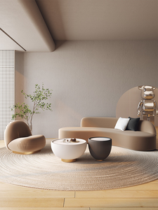 Sofá Curvo de Madera, Estilo Moderno y Simple, para Apartamentos Pequeños, Creativo, Color Marrón, para Tiendas de <span class=keywords><strong>Ropa</strong></span>, Salones de Belleza, Oficinas, Hoteles, Áreas de Descanso - Product Image 6