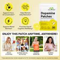 SOLOTREE 30 Patchs Transdermiques de Dopamine Marque Privée Soutien de l'Humeur et de la Positivité Suppléments de Dopamine pour Hommes et Femmes