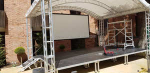 Plataforma de Escenario Portátil de Acero y Madera con Estructura de Aluminio de 1.22x1.22m y 2x1m, Soporte para Tambor, Muebles de Madera para Conciertos - Product Image 3