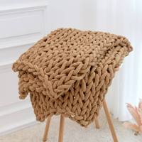 Dulcis Anpassbare Superweiche Einfarbige Kuschelige Sofa-Decke Tragbare Chenille-Wurfdecke Grob Gestrickte Ganzjahres-Transportable Decke