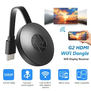 Penerima Dongle tampilan WiFi nirkabel ke TV 2.4G 4K, cocok dengan iOS/Android/Win-Dow ke TV/proyektor/tampilan mobil melalui DLNA