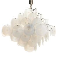 Lustre rond en verre de Murano de style moderne du milieu du siècle, luminaire suspendu élégant et luxueux pour salon, salle à manger, chambre à coucher, restaurant