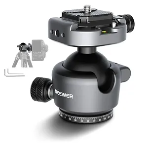 NEEWER <span class=keywords><strong>GM41</strong></span> - Soporte de Cabezal de Bola Compacto de Aluminio de 3.3 Pulgadas, Perfil Bajo, Panorámica de 360°, Inclinación de 90°, Capacidad de Carga de 22 lb, Nivel de Burbuja - Product Image 1