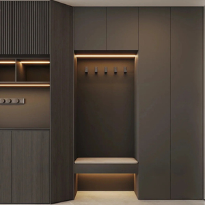 Étagère à chaussures modulaire en bois au design traditionnel et moderne, écologique, incurvée, murale, 6 étagères pour le mobilier <span class=keywords><strong>de</strong></span> la <span class=keywords><strong>maison</strong></span> - Product Image 2