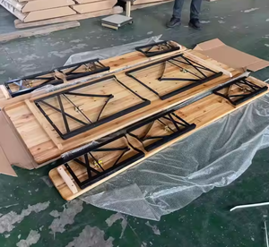 Table et banc en bois pliables, robustes, portables et durables pour parcs et sites de camping (vente en gros) - Product Image 3