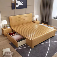 Meubles de chambre à coucher de style moderne nordique Offre Spéciale Lit en bois King Size pour couples JY-B155