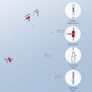 สายเบ็ดตกปลาพรีเมี่ยมเคลือบไนล่อน6/12/18ชิ้นมีตะขอสแตนเลสแบบหมุนและหนีบลูกปัด - Product Image 2