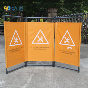 Barrière de signalisation pliable en polyéthylène robuste pour l'entretien des ascenseurs, jaune-vert, durable, pour extérieur - Product Image 3