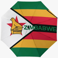 Parapluie Automatique de Haute Qualité à Ouverture et Fermeture Entièrement Automatiques, Motif Drapeau National Créatif, Option Cadeau Universelle Zimbabwe Multi-Couleurs