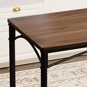 Juego de Mesa de Comedor de Madera Industrial con 4 Bancos y Sillas de Barra para Cocina, Desayuno, Salón y Fiestas - Product Image 4