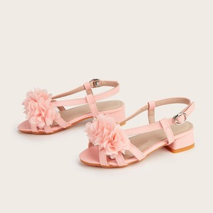 Las últimas sandalias de <span class=keywords><strong>princesa</strong></span> con flores amarillas de Good Girls, zapatos de tacón alto florales de moda para niñas, para fiestas y bailes. - Product Image 4