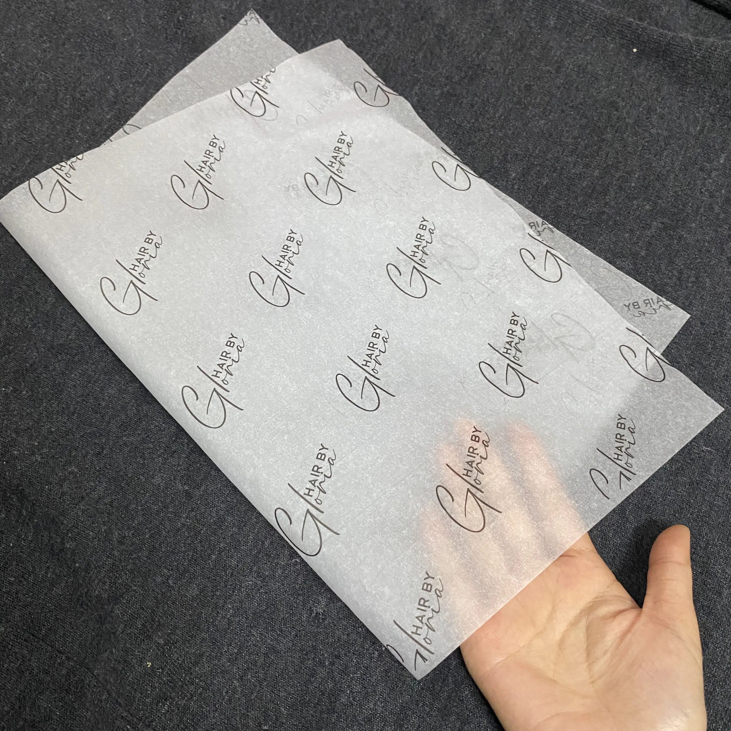 Papier d'emballage imprimé avec logo de marque, taille personnalisée, papier de soie avec logo de l'entreprise, 17g