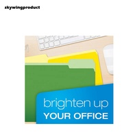 Skywingproduct Paquete de 12 colores surtidos Reforzado Carpeta de archivos de papel de tamaño carta de 2 capas Carpeta de Manila surtida de 1/3 cortes