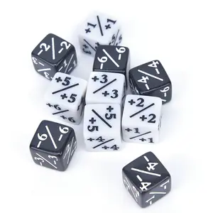 Custom White Plastic Six-Sided 16mm Math Fraction Dice for Kids' Number Learning
