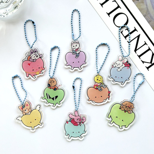 Spot SK Street Children <b>Anime</b> Cartoon Doll PVC Plastic UV Printing Bead Chain Small Pendant Key Chain - Product Image 1