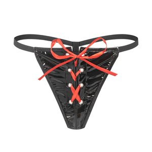 <span class=keywords><strong>Perizoma</strong></span> G-String da <span class=keywords><strong>Donna</strong></span> in Ecopelle Morbida, Lingerie a Vita Bassa, Mutandine Femminili con Lacci, T-back - Product Image 2