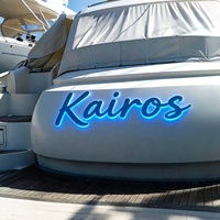 Lettres de yacht rétroéclairées en acier inoxydable 316 IP68, polies miroir personnalisées, enseigne de nom de bateau 3D à LED pour la coque du bateau, le transom