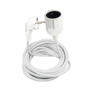 Trắng 0.75mm 1.0mm 3prong cắm Cee 77 Schuko Nam để nữ cáp mở rộng - Product Image 1