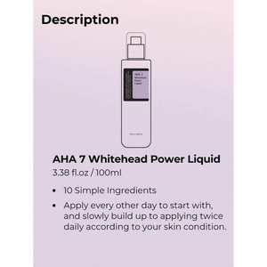COSRX AHA 7 Whitehead Power Liquid 100ml Exfoliante para el cuidado de los poros del rostro y cuerpo - Product Image 6