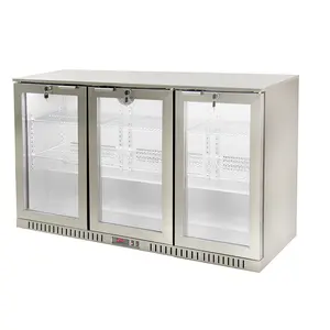 Nevera Exhibidora de Bebidas y Cerveza de 2 Puertas con Parte Trasera de Acero Inoxidable - Nevera Exhibidora Comercial para Bar - Product Image 4