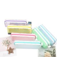 Vente en gros de sacs de papeterie transparents en maille de nylon, étui à crayons pour examen d'étudiant, pochette de rangement dédiée pour fournitures scolaires