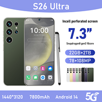 Oferta: Smartphone Español 5G S26 Ultra de 100W, Pantalla HD de 7.3 Pulgadas y 120Hz, 16GB+1TB, Cámaras de 72MP+108MP, Android 14, Deca Core, 7000mAh
