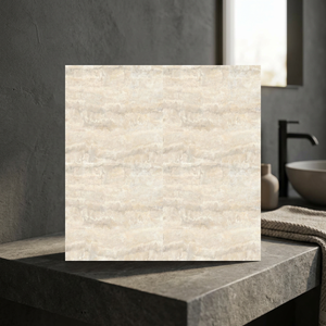 Carreaux de sol en céramique brillants en marbre blanc moderne 40x40cm, porcelaine émaillée pour la décoration intérieure de salle de bain - Product Image 6