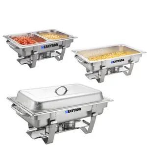 Heavybao Commercial Stainless Steel Food Warmer Buffet Chafer Chafing Dish Catering Equipment Used Food Buffet Chafing Dishes