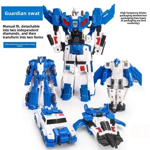 Grand robot transformable deux-en-un pour garçons, jouet en plastique magnétique à monter soi-même, modèle de robot de collision magnétique, robot deux-en-un - Product Image 6