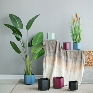 Mediados <span class=keywords><strong>de</strong></span> siglo <span class=keywords><strong>de</strong></span> interior al aire libre hexagonal olla <span class=keywords><strong>de</strong></span> Metal planta plantador Jardín <span class=keywords><strong>de</strong></span> la casa Decoración - Product Image 4