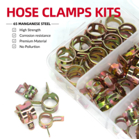 Kit d'assortiment de 75 colliers de serrage à ressort épaissis pour tuyaux d'aspiration, de carburant, d'eau et de silicone – Accessoires de quincaillerie