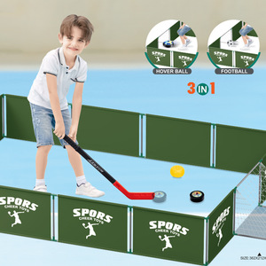 Nouveauté : Jeu de sport portable 3 en 1 pour enfants, ballon de football flottant, hockey, terrain de football avec musique et lumière - Product Image 2