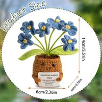 Crochet Pocket Hug Forget Me Not Handmade Creative Positive Knitting Wool Environment-friendly Blue Graduation Gift for Friends