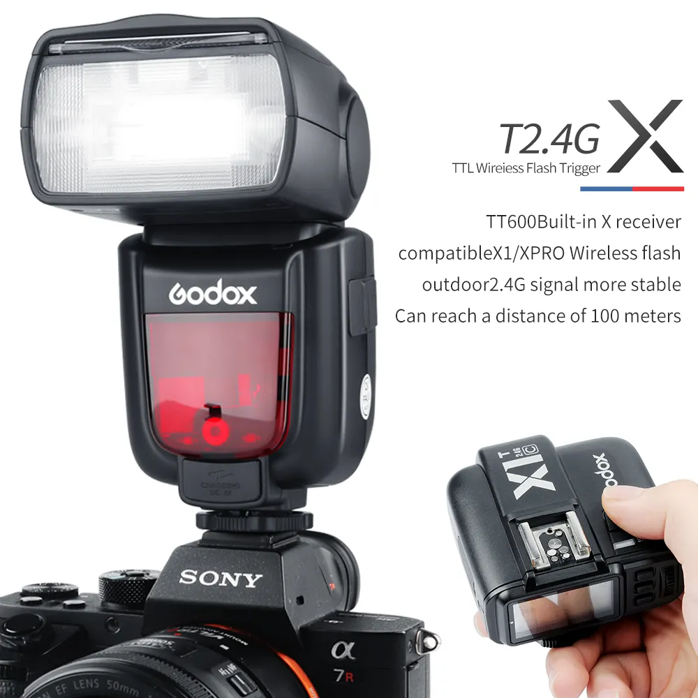 Godox TT6002.4GワイヤレスGN60マスター/スレーブカメラフラッシュスピードライトforCanon Nikon Sony Pentax Olympus FujiLumixカメラDSLR