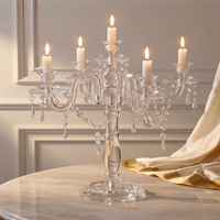 Porte-bougies en acrylique de style européen, lot de 5, accessoires de décoration de mariage, guides de chemin, centres de table pour la maison et l'hôtel, modèle 8001