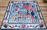 Tapis de Mahjong pour fête au bord de la piscine avec drapeau américain en aquarelle, tapis de jeu antidérapant en caoutchouc