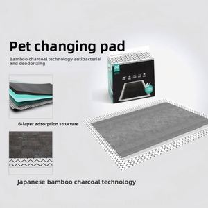 Tapis absorbants écologiques et biodégradables personnalisés IP67 étanches pour chiens et chats, avec couche en fibre de charbon de bambou et fonction anti-vibration, design tendance - Product Image 3