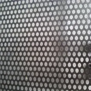 Piringan logam berlubang jala stainless steel, diameter lubang bulat 20mm, 60 derajat selang-seling layar lubang berlubang