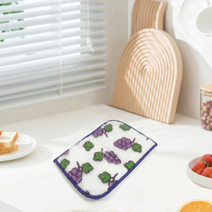 Prix d'usine OEM, produits de nettoyage de cuisine bon marché, double couche anti-graisse, fibre de bambou écologique, design moderne en forme de feuille - Product Image 5