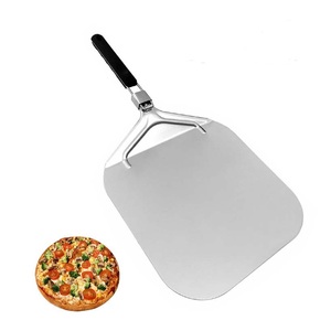 Pelle à <span class=keywords><strong>pizza</strong></span> multifonctionnelle en acier inoxydable avec poignée pliante Ustensiles de cuisson Spatule à <span class=keywords><strong>pizza</strong></span> en métal pour four - Product Image 1