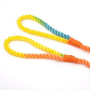 Conjunto de collar y correa de cuero Premium Equipo degradado tejido colorido para razas medianas a pequeñas para exteriores - Product Image 5