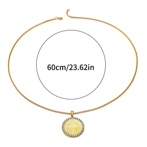 Hip Hop Dini Zirkon <span class=keywords><strong>Allah</strong></span> Bayramı Arap Müslüman İslami PVD Moda Takı Paslanmaz Çelik Kolye Kadın Erkek Toptan - Product Image 6