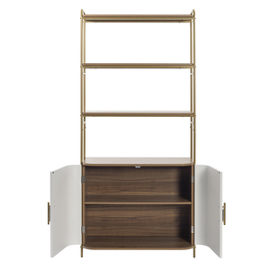 Librería de Diseño Curvo con 2 Puertas y 3 Estantes, Mueble de Biblioteca Moderno con Frente Arqueado para Oficina en Casa, Sala de Estar - Product Image 3