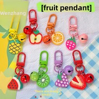 Porte-clés créatif en forme de fruit, pendentif en argile polymère, accessoires mignons, ornements à suspendre pour sac de couple, petit cadeau pour enfants