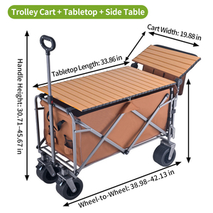 Foldable Industrial All-Terrain Camping <strong>Wagon</strong> Cart <strong>Heavy</strong> <strong>Duty</strong> Portable <strong>Folding</strong> Cart Adjustable Height Table Shopping Tools - Product Image 2